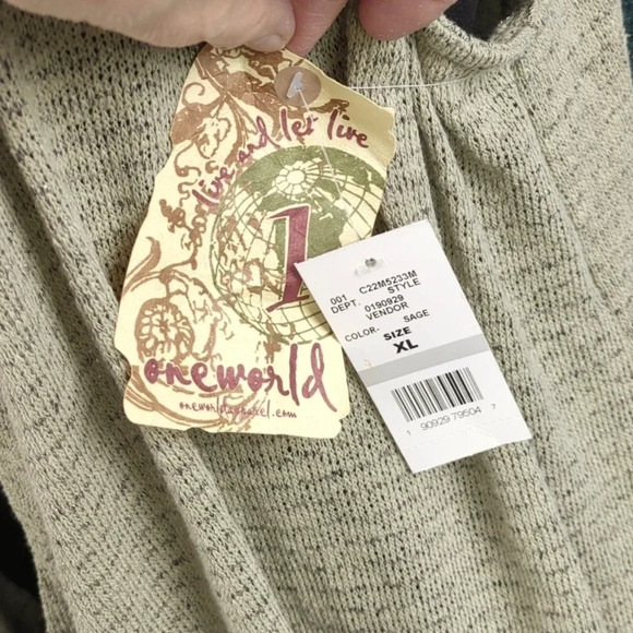 One World XL Open Cascade Front Vest Color Sage - Picture 6 of 9